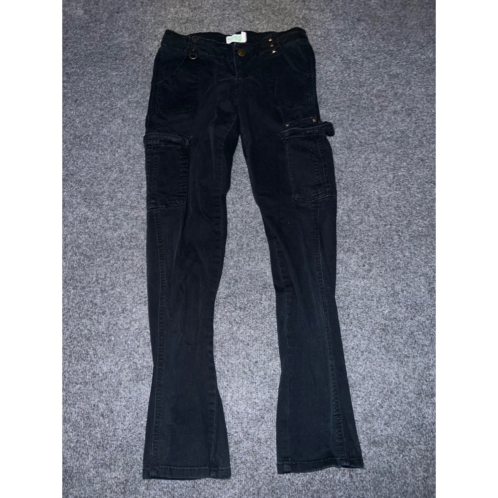 Dream Out Loud Selena Gomez Women Black Studded Cargo Pants Size 3 Low Rise